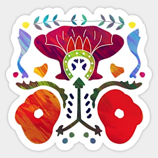 Bali Flowers White Sticker